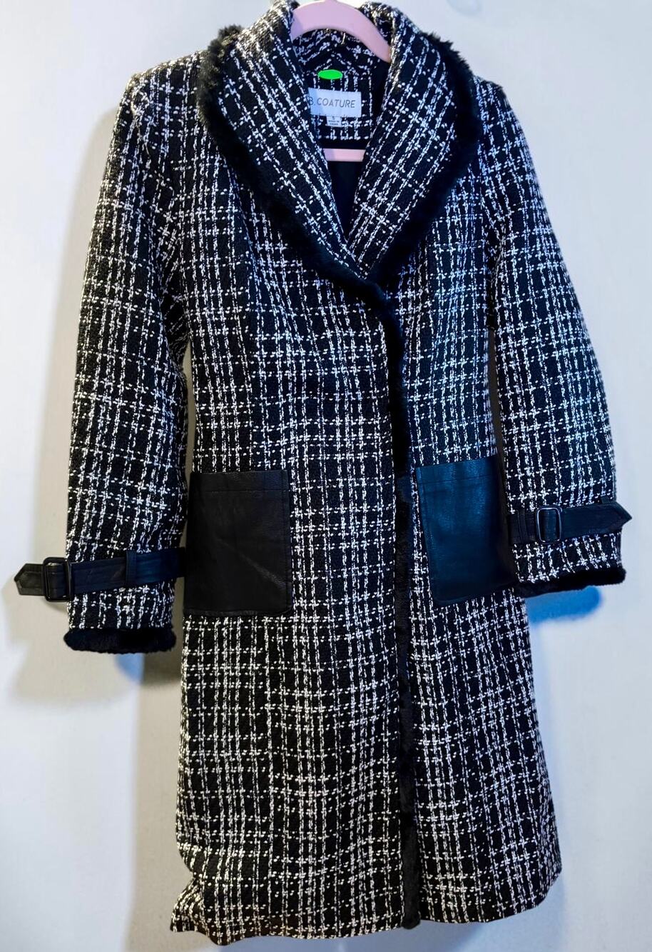 Coature Tweed Long Coat Size S